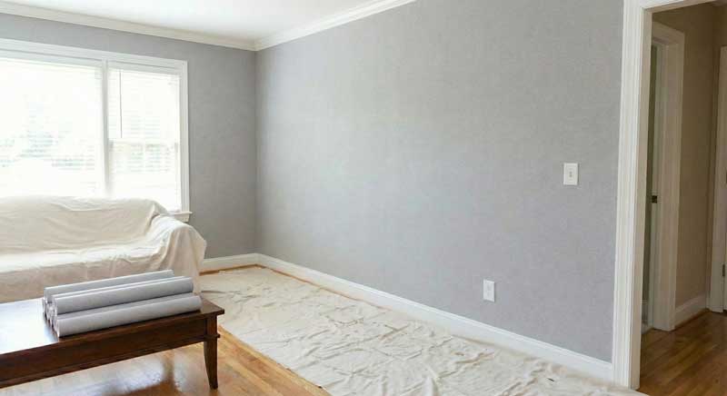After wallpaper removal NJ clean smooth walls ready for paint
